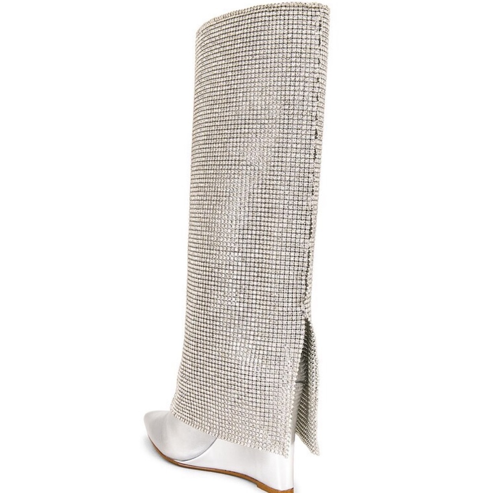 Steve Madden Riski Rhinestone Boots-Silver - Picture 6 of 16